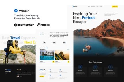 Wander - Travel Guide & Agency Elementor Template Kit