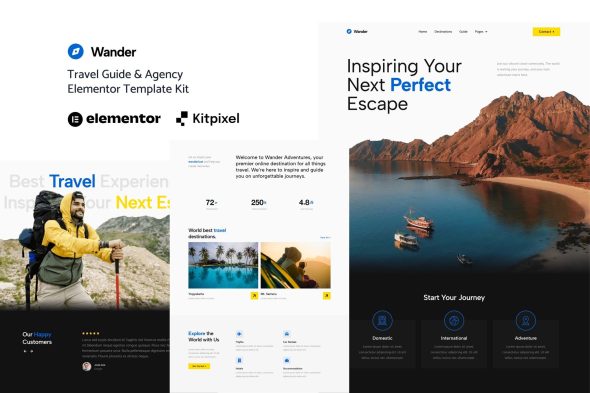 Wander - Travel Guide & Agency Elementor Template Kit