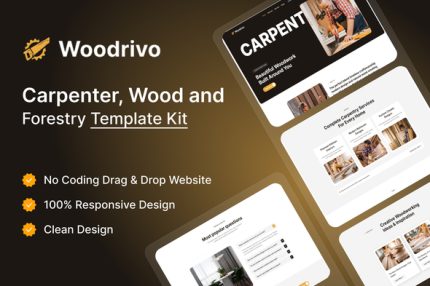 Woodrivo - Carpenter & Forestry Elementor Template Kit