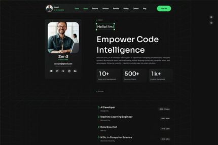 ZenG - Personal Portfolio WordPress Theme