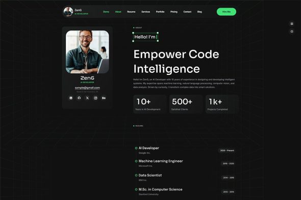 ZenG 1.0.0 – Personal Portfolio WordPress Theme