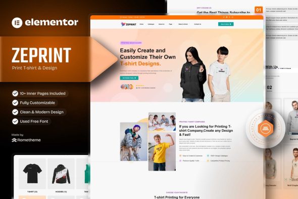 Zeprint  – Print T-shirt & Design Elementor Pro Template Kit