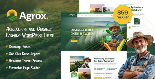 Agrox 1.0.8 – Agriculture Organic Farming WordPress Theme