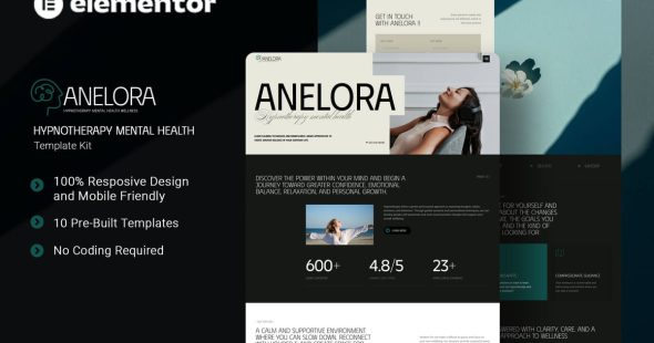 Anelora - Hypnotherapy Mental Health Elementor Template Kit
