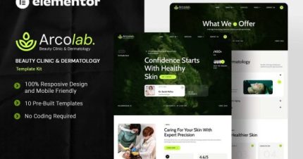 Arcolab - Beauty Clinic & Dermatology Elementor Template Kit