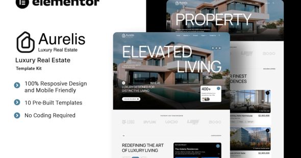 Aurelis  – Luxury Real Estate Elementor Template Kit