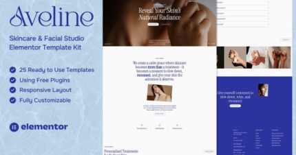 Aveline - Skincare & Facial Studio Elementor Template Kit