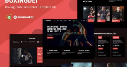 Boxingdei - Boxing Club Elementor Pro Template Kit