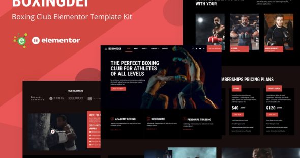 Boxingdei  – Boxing Club Elementor Pro Template Kit