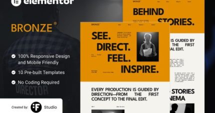 Bronze - Cinema & Video Production Portfolio Elementor Template Kit
