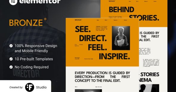 Bronze - Cinema & Video Production Portfolio Elementor Template Kit