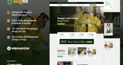 BugFix - Pest Control & Disinsection Services Elementor Template Kit
