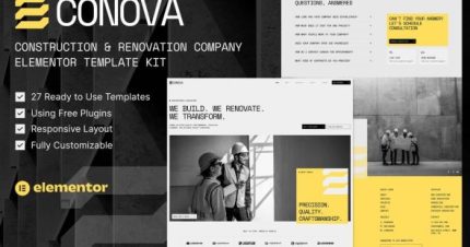 Conova - Construction & Renovation Company Elementor Template Kit