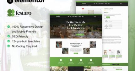 Festaro - Party & Event Equipment Rental Elementor Pro Template Kit