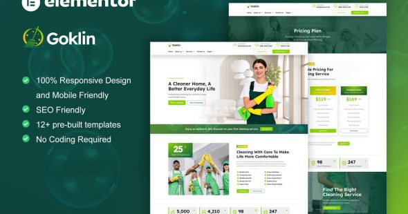 Goklin - Cleaning Service Elementor Pro Template Kit