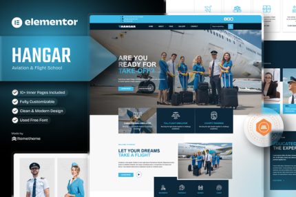 Hangar - Aviation & Flight School Elementor Template Kit