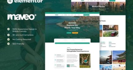 Maveo - Tour & Travel Agency Elementor Pro Template Kit