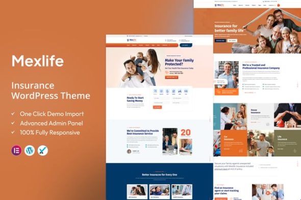 Mexlife 1.0 – Insurance WordPress Theme for Agencies