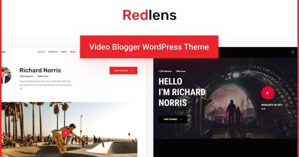 Redlens 1.3.5 – Video Blogger and Game Streamer Theme