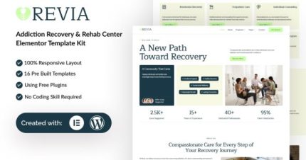 Revia - Addiction Recovery & Rehab Center Elementor Template Kit
