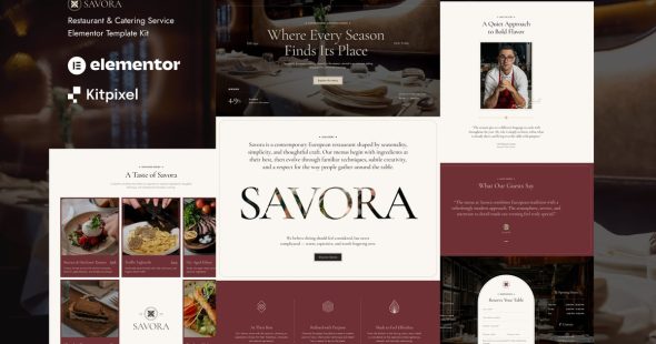 Savora  – Restaurant & Catering Service Elementor Template Kit