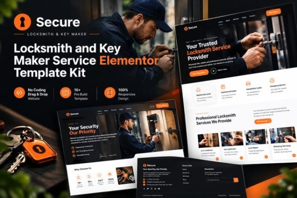 Secure  – Locksmith & Key Maker Services Elementor Template Kit