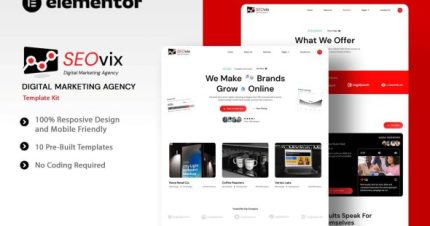 Seovix - Digital Marketing Agency Elementor Template Kit