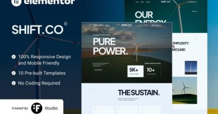Shift Co - Solar Green Energy Elementor Template Kit