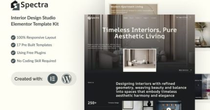 Spectra - Interior Design Studio Elementor Template Kit