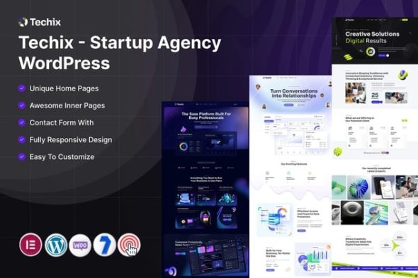 Techix 5.0 – Startup Agency WordPress Theme