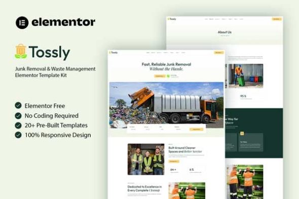 Tossly  – Junk Removal & Waste Management Elementor Template Kit