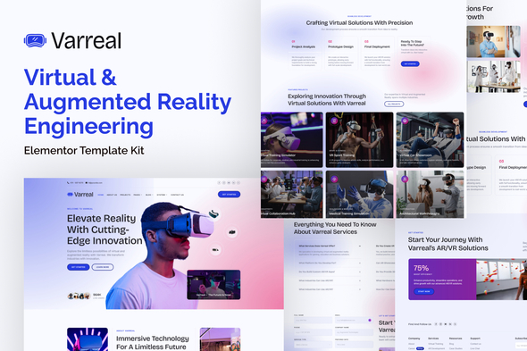 Varreal  – Virtual & Augmented Reality Engineering Elementor Template Kit