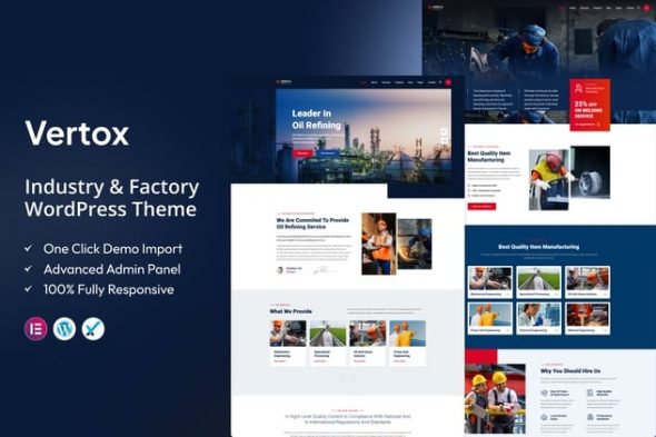 Vertox 1.0 – Industry & Factory WordPress Theme