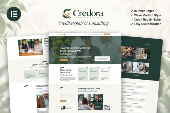 Credora – Credit Repair & Consulting Elementor Template Kit