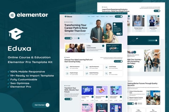 Eduxa – Online Course & Education Elementor Pro Template Kit