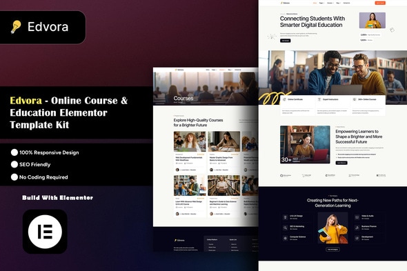 Edvora  – Online Course & Education Elementor Template Kit