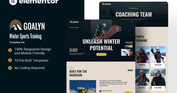 Goalyn  – Winter Sports Training Elementor Template Kit