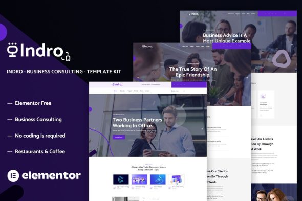 Indro  – Business Consulting Elementor Template Kit