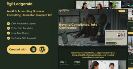 Ledgerald - Audit & Accounting Business Consulting Elementor Template Kit