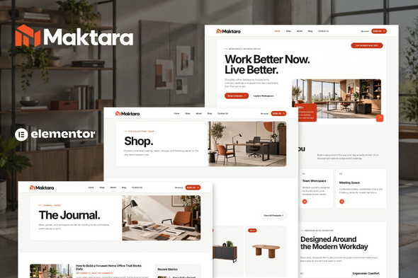 Maktara  – Office Furniture & Workspace Store Elementor Pro Template Kit