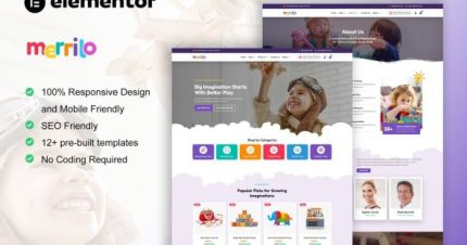 Merrilo - Kids Toys Store WooCommerce Elementor Pro Template Kit