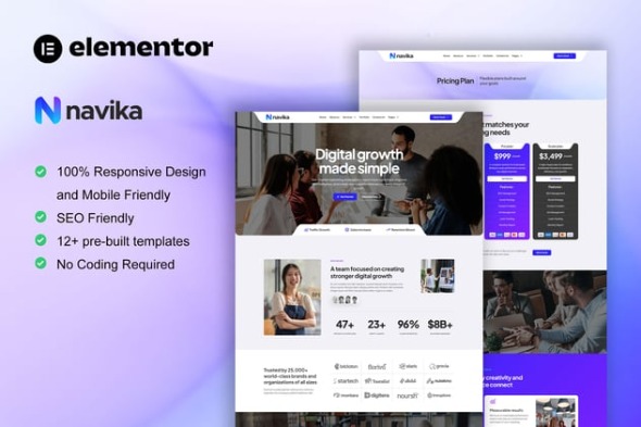 Navika – Digital Marketing Agency Elementor Pro Template Kit