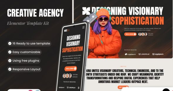 Nexira  – Creative Agency Elementor Template Kit