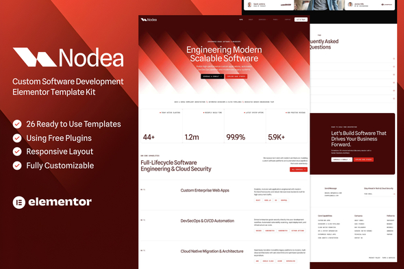 Nodea  – Custom Software Development Elementor Template Kit