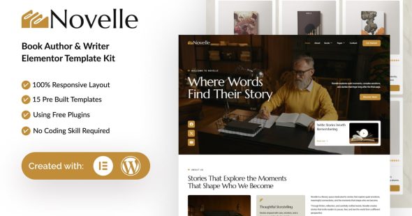 Novelle  – Book Author & Writer Elementor Template Kit