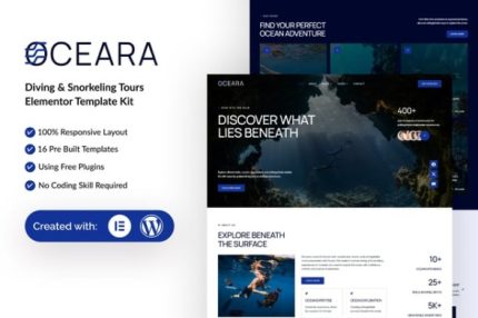 Oceara - Diving & Snorkeling Tours Elementor Template Kit