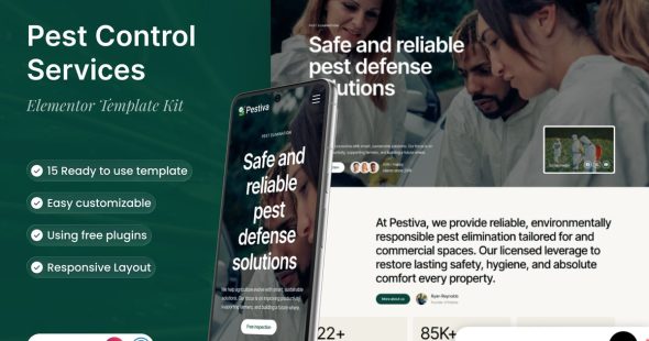 Pestiva  – Pest Control Services Elementor Template Kit