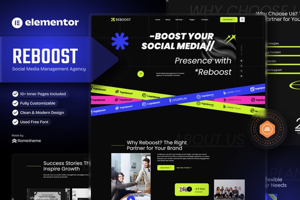 Reboost  – Digital Marketing Agency Elementor Template Kit