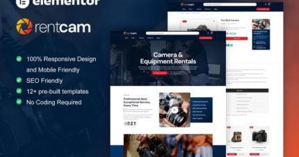RentCam - Camera Rental Elementor Pro Template Kit