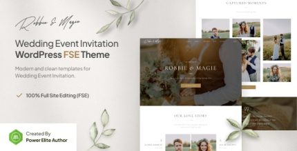 Robbie & Magie - Wedding Event Invitation FSE WordPress Theme